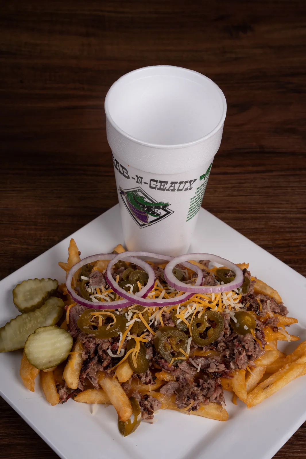 Loaded brisket fries from the Grab -N- Geaux deli
