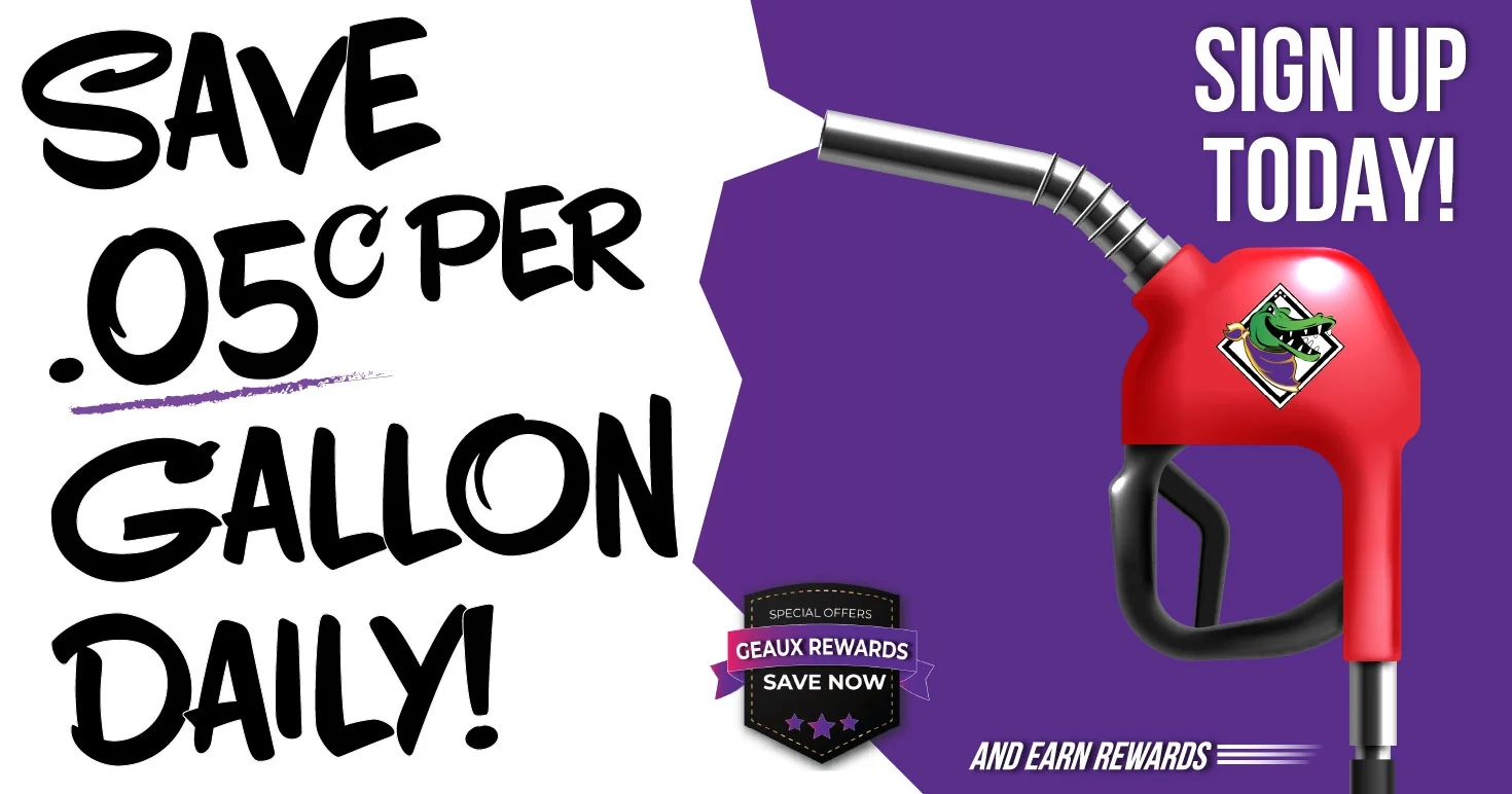 Save 5 cents per gallon daily — sign up today and earn rewards